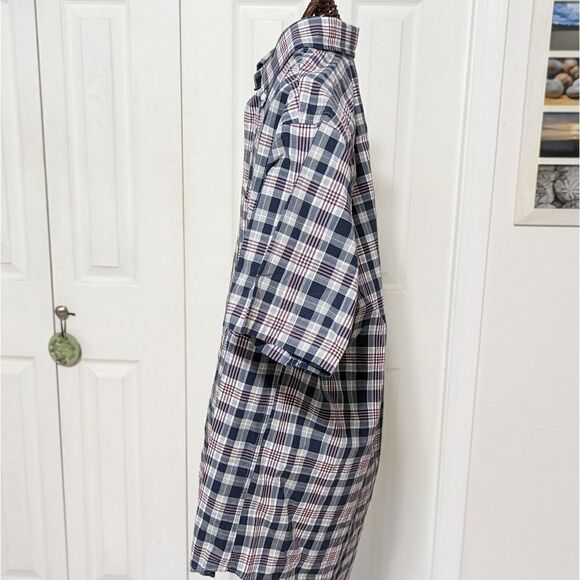 Men's Nautica Plaid Shirt - Short Sleeve Button Down 100% Cotton Shirt - Picture 5 of 11